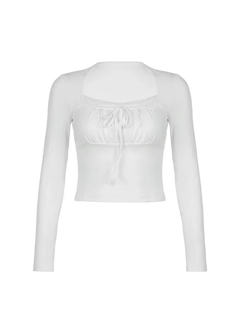 Sasha Ruched Lace Trim Top