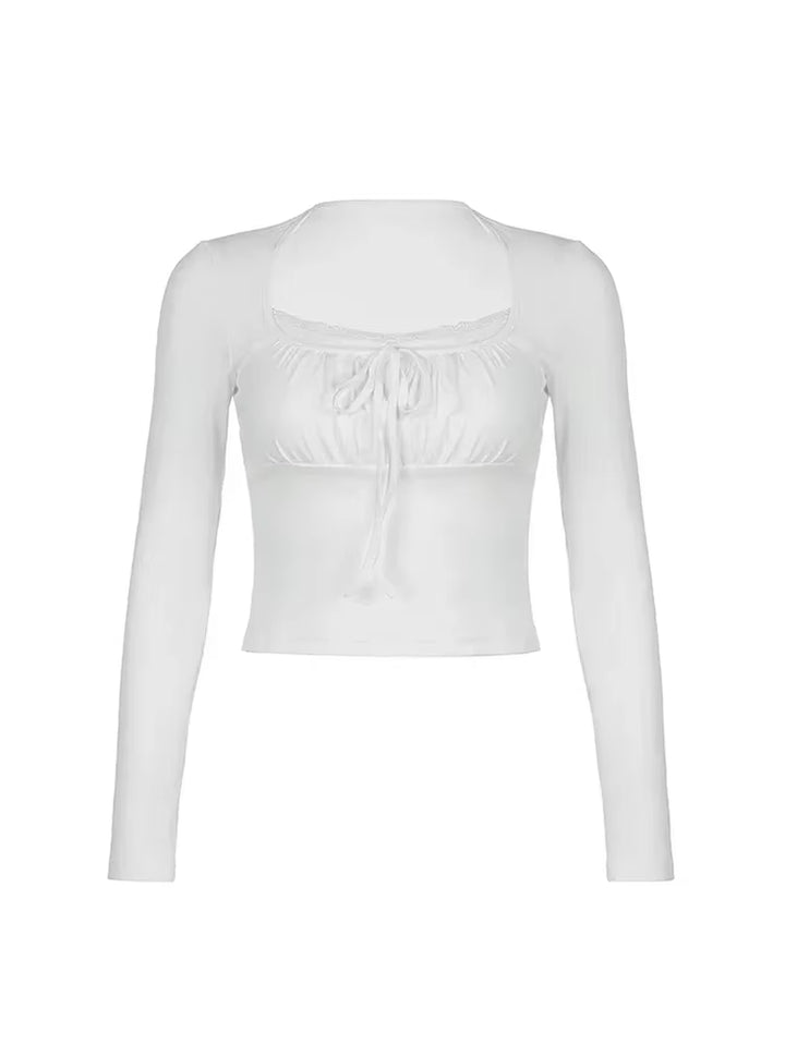 Sasha Ruched Lace Trim Top