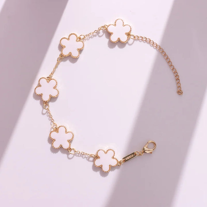 HUANZHI Colorful Butterfly Flower Heart Bracelet for Women Girl Link Chain Adjustable Double Sided Party Charm Jewelry Wholesale