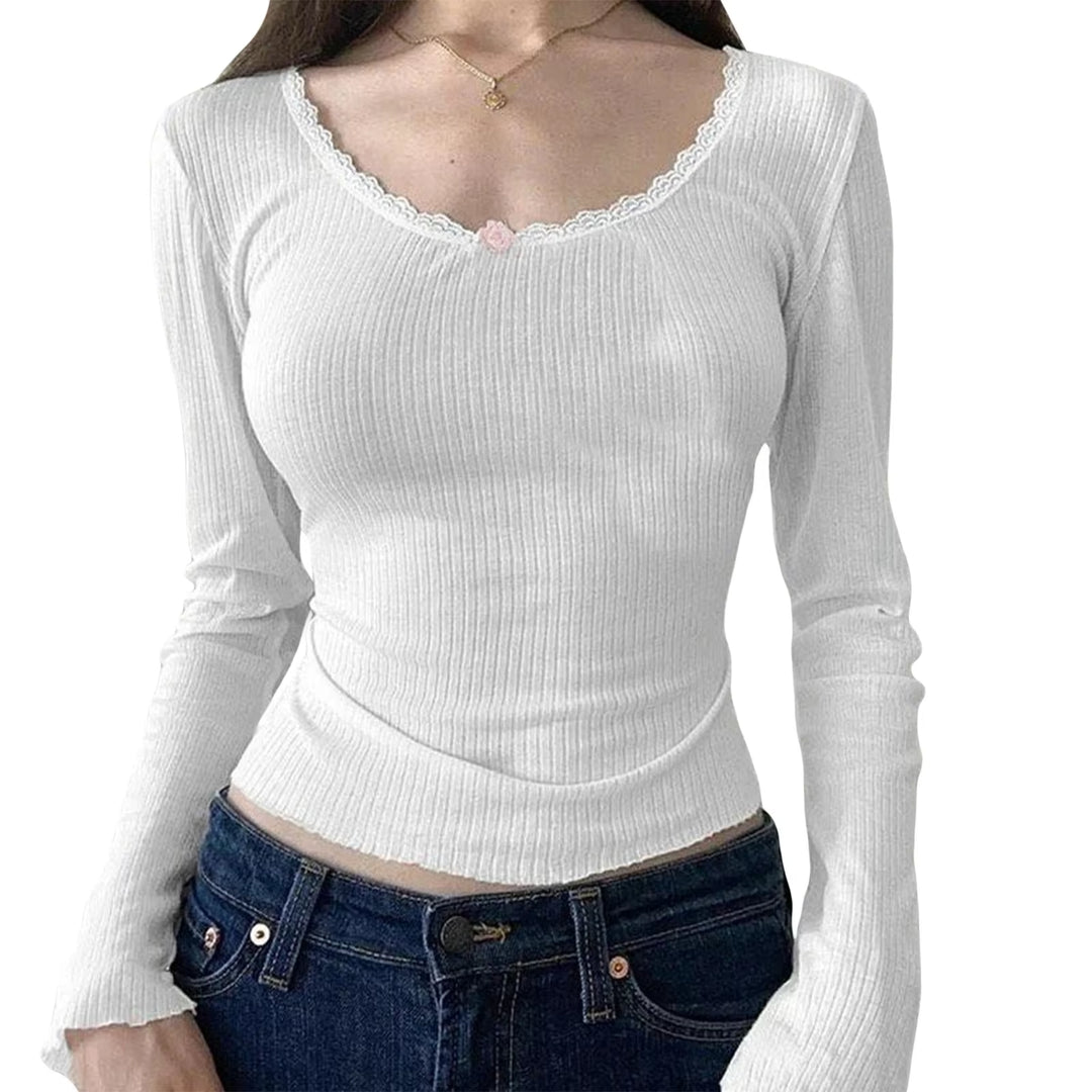 Maia's Rose Ribbed Knit Top