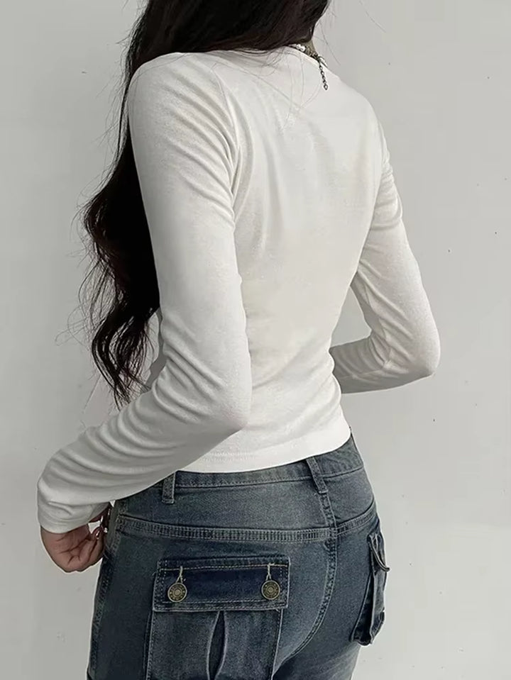 Sasha Ruched Lace Trim Top