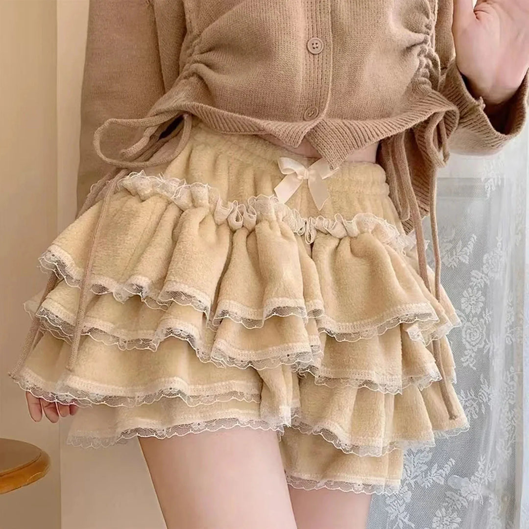 Hara Plush Ruffle Shorts 