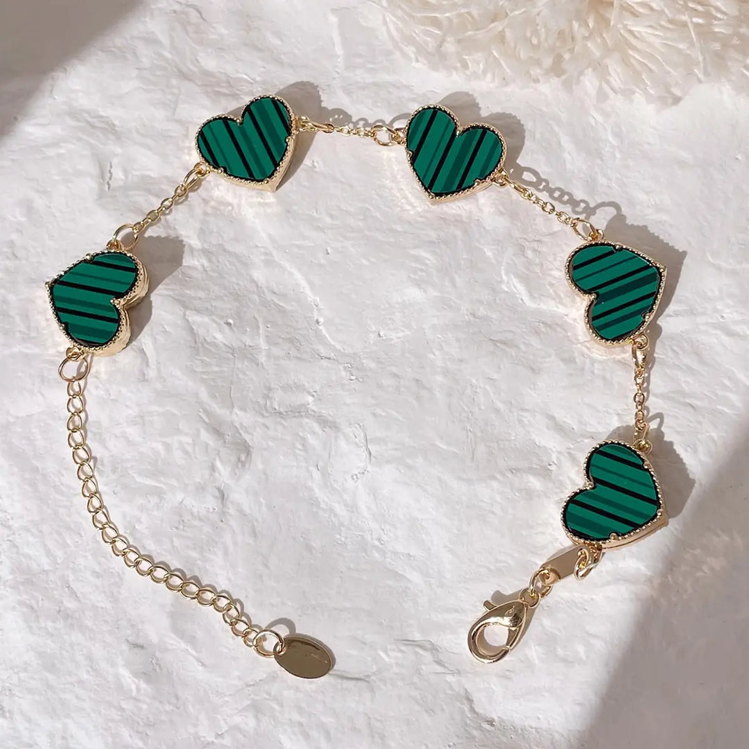 HUANZHI Colorful Butterfly Flower Heart Bracelet for Women Girl Link Chain Adjustable Double Sided Party Charm Jewelry Wholesale