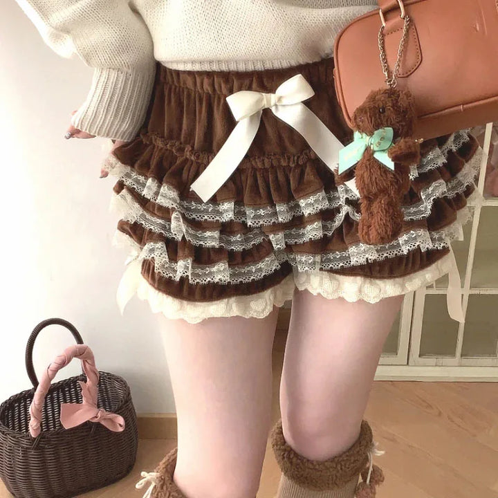 Hara Plush Ruffle Shorts 