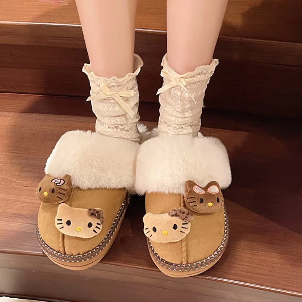 Winter Sisters Cozy Plush Slippers