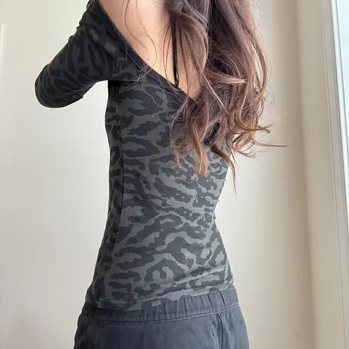 Jana Black Leopard Top