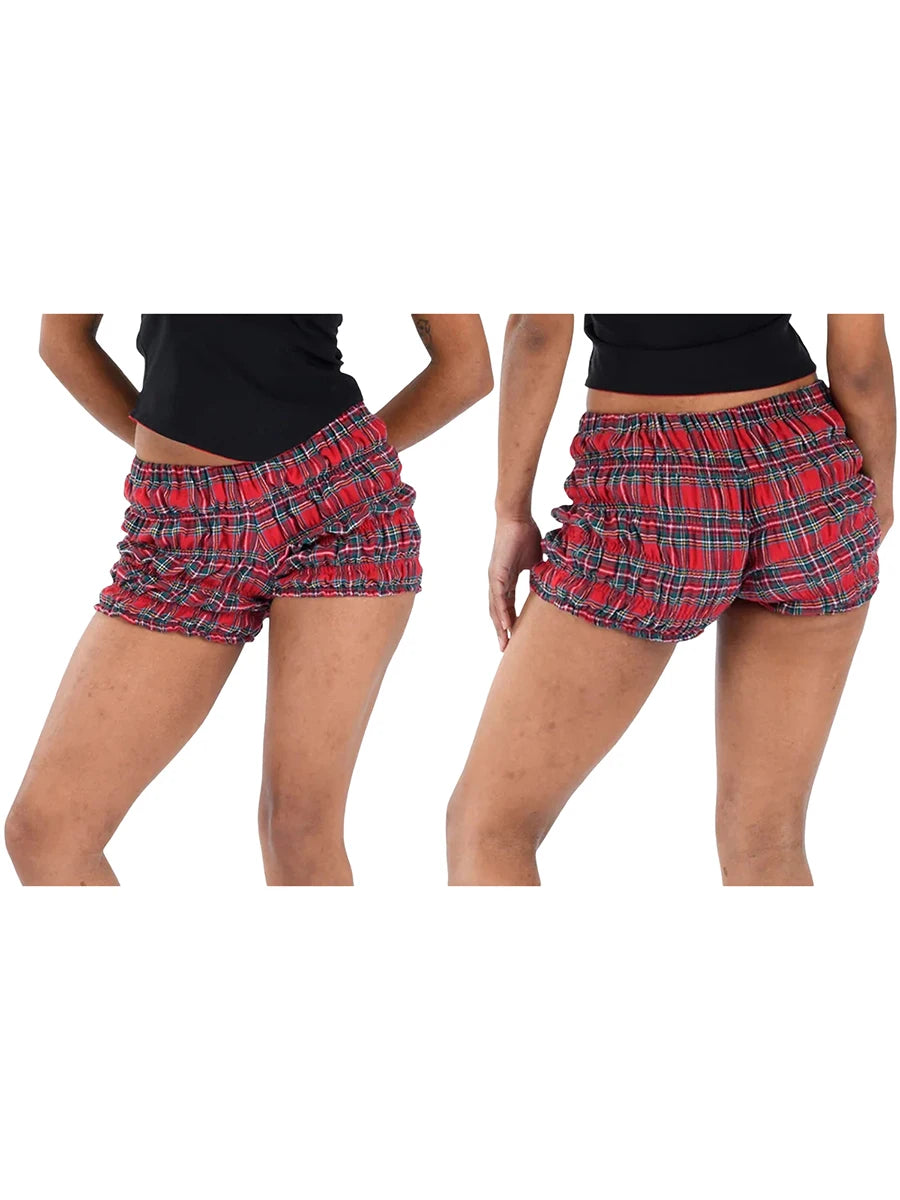 Summer Plaid Ruffle Shorts