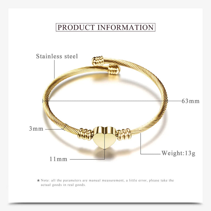 Juno Cable Heart Bracelet