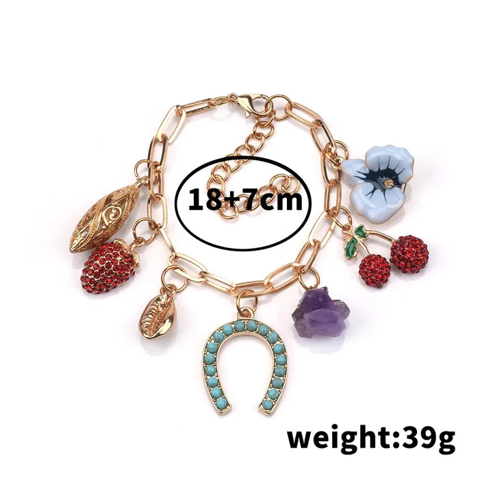 Oriana Charm Necklace and Bracelet Set
