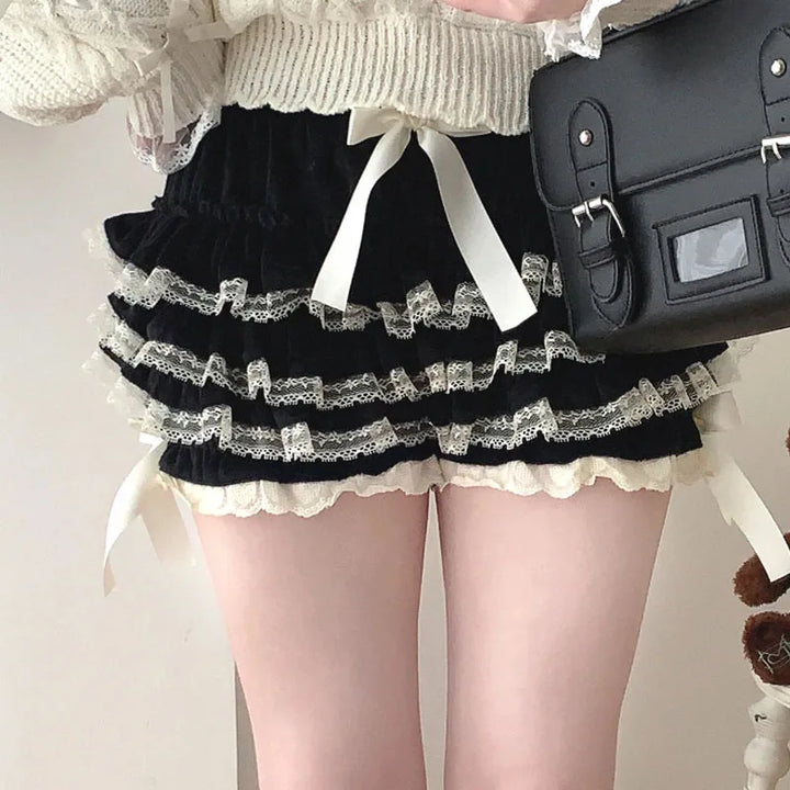 Hara Plush Ruffle Shorts 