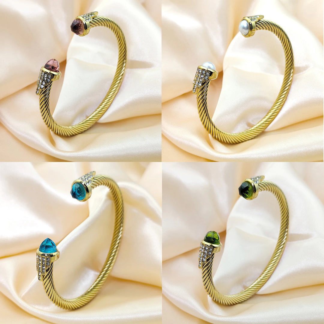 Aphrodite Drip Mixed Metal Bracelet Stack