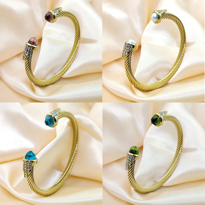 Aphrodite Drip Mixed Metal Bracelet Stack