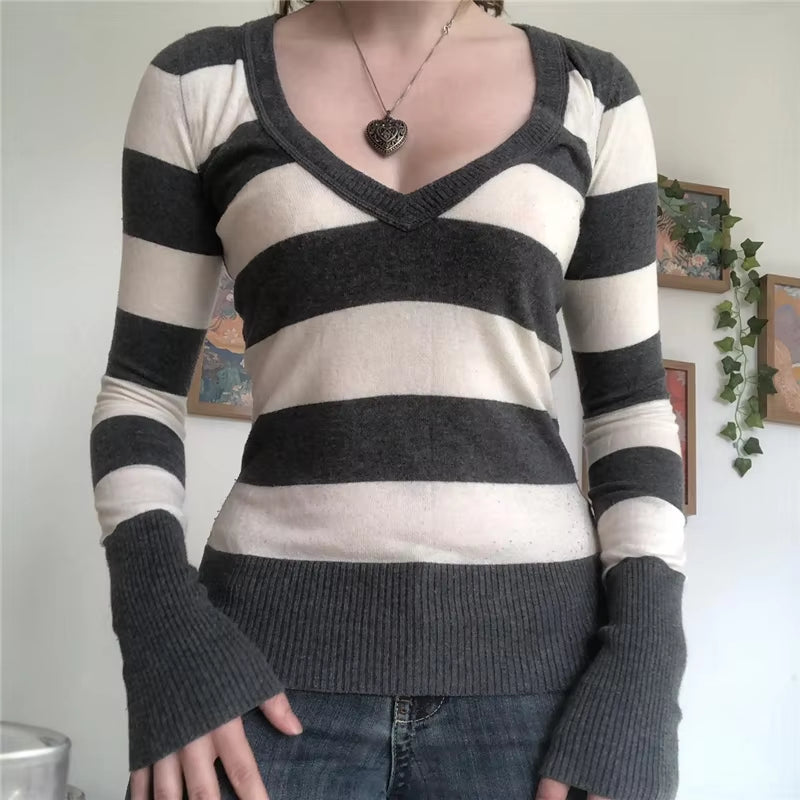 Riley Retro Striped Fitted Sweater