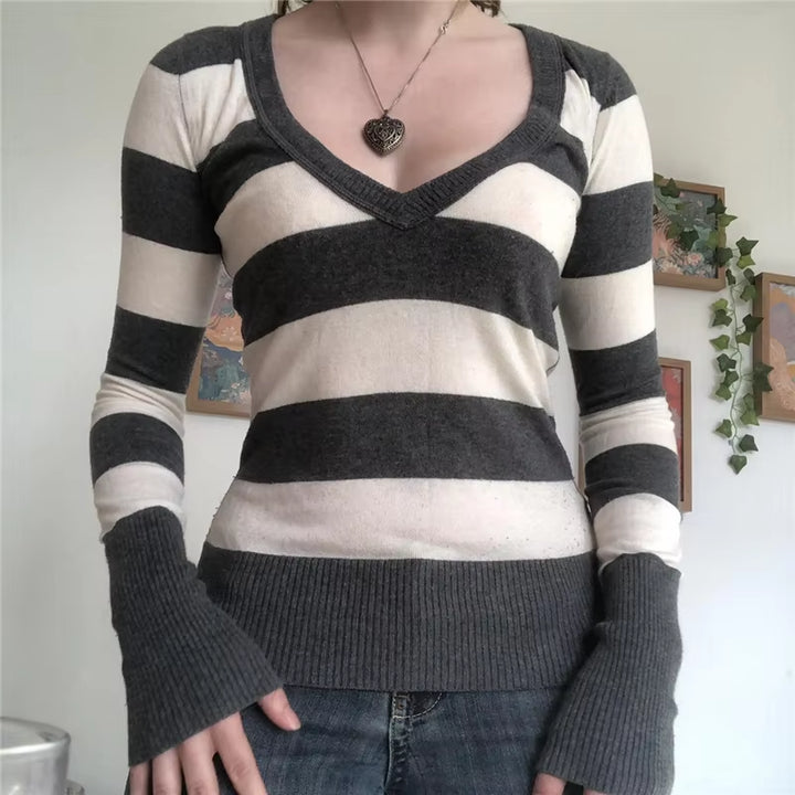 Riley Retro Striped Fitted Sweater