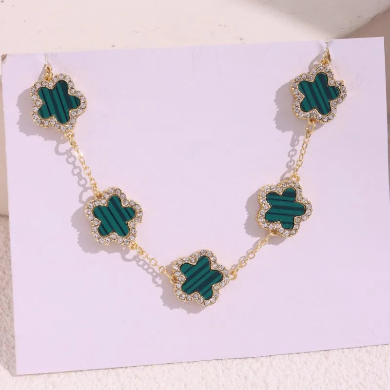 HUANZHI Colorful Butterfly Flower Heart Bracelet for Women Girl Link Chain Adjustable Double Sided Party Charm Jewelry Wholesale