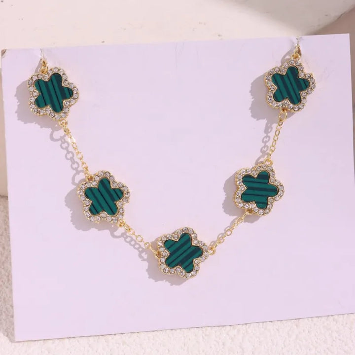 HUANZHI Colorful Butterfly Flower Heart Bracelet for Women Girl Link Chain Adjustable Double Sided Party Charm Jewelry Wholesale