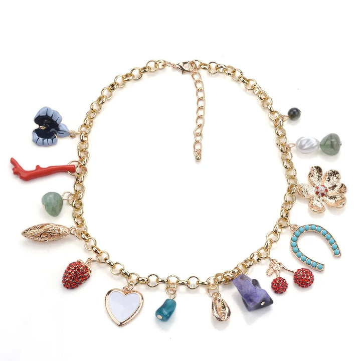 Oriana Charm Necklace and Bracelet Set