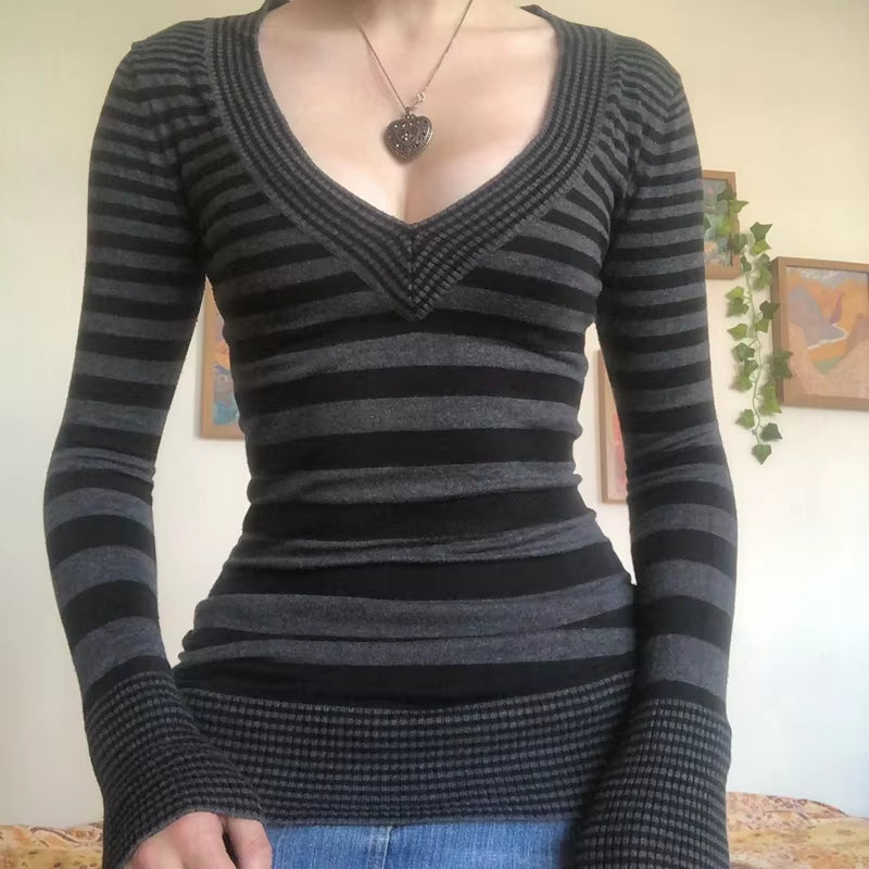 Riley Retro Striped Fitted Sweater