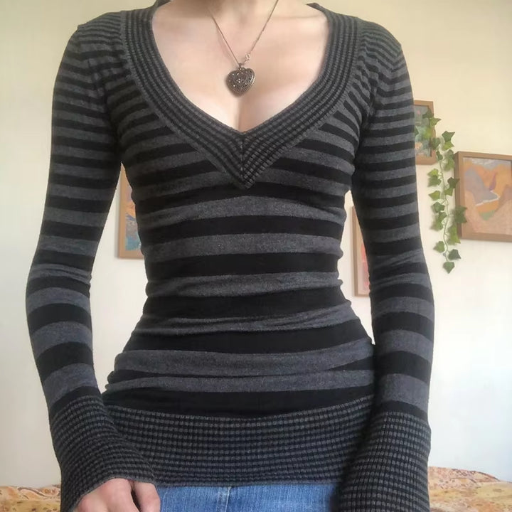 Riley Retro Striped Fitted Sweater