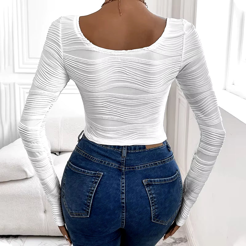 Kaia Textured Knit Full-Length Top