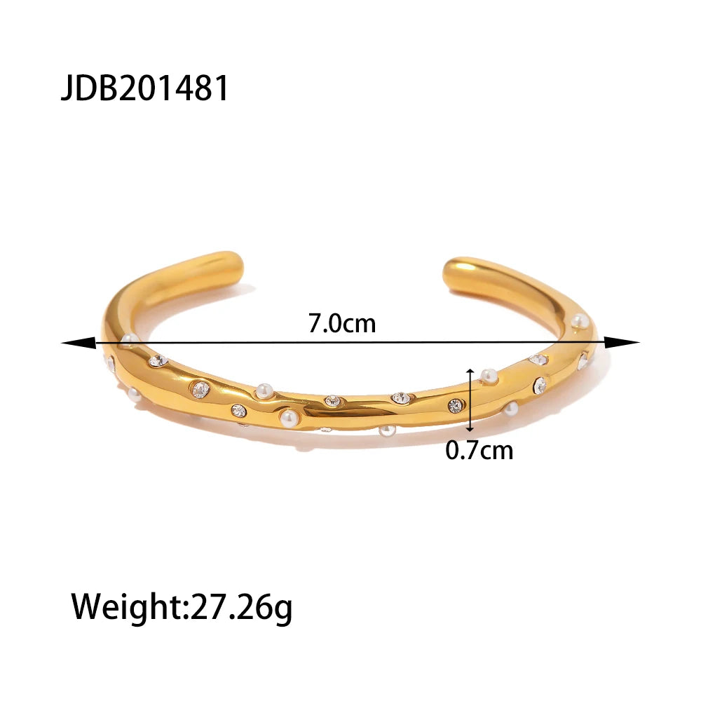 Rosalinda Waterproof Mixed Metal Bangles Bracelet Stack