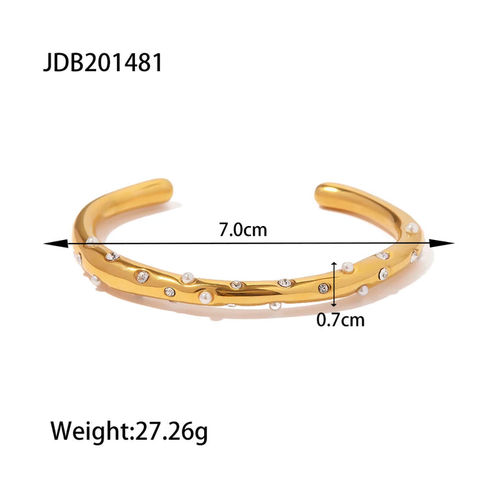 Rosalinda Waterproof Mixed Metal Bangles Bracelet Stack