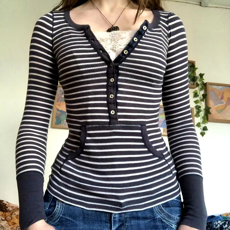 Riley Retro Striped Fitted Sweater