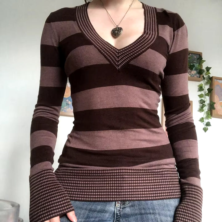 Riley Retro Striped Fitted Sweater