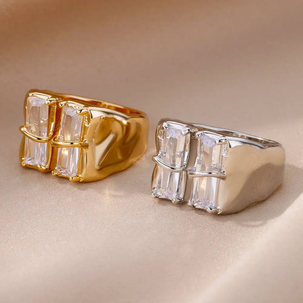 Demeter Mixed Metal Asymmetrical Rings