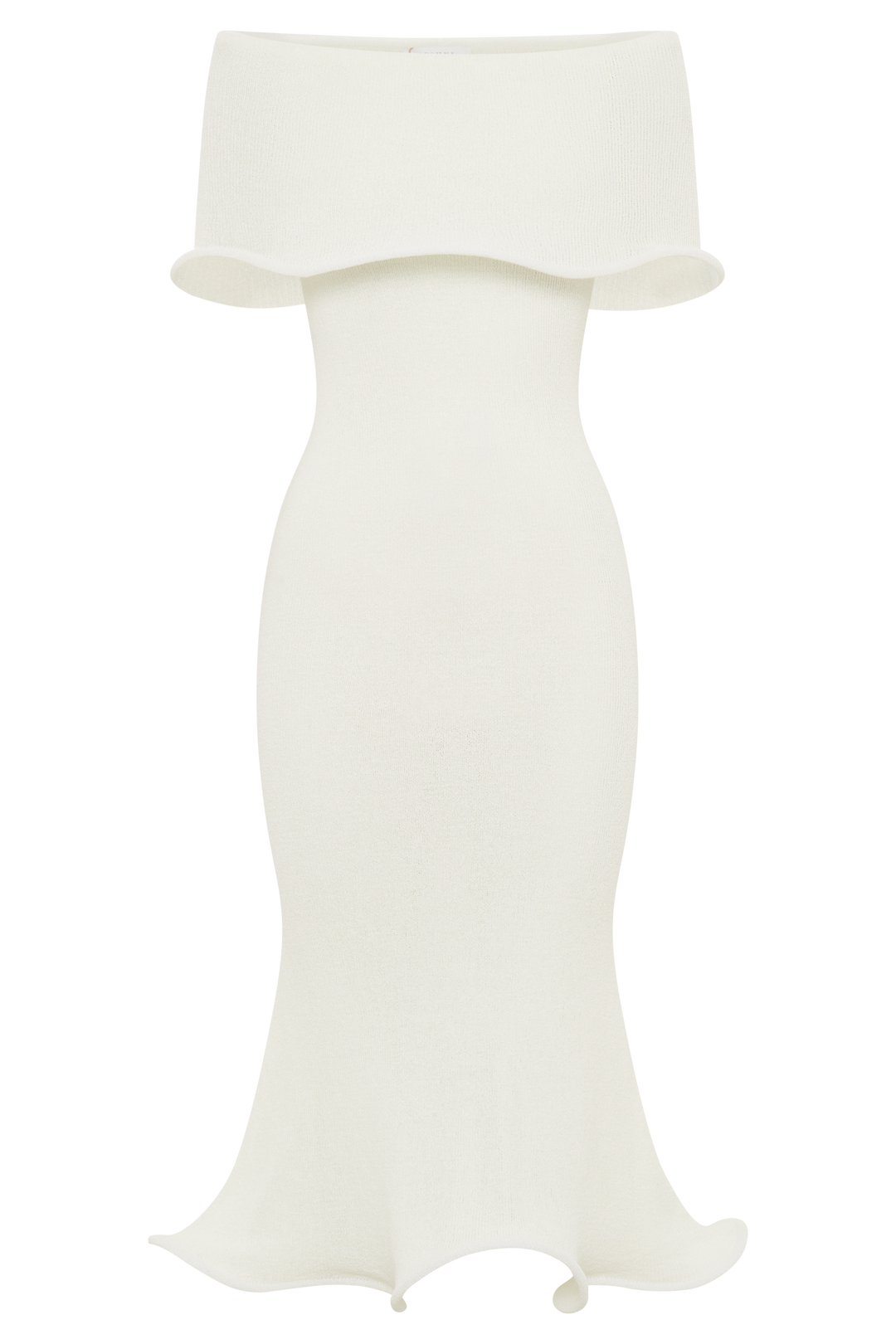 Andrea Off Shoulder Knit Midi Dress - Ivory