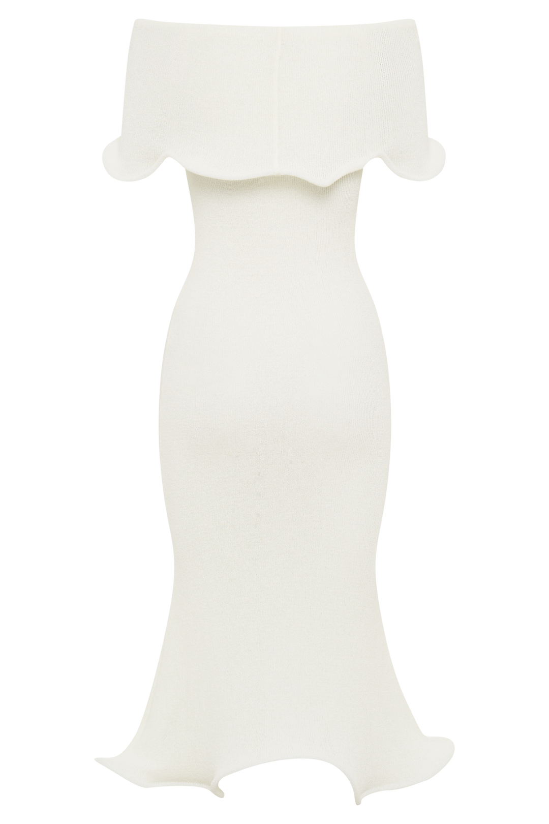 Andrea Off Shoulder Knit Midi Dress - Ivory