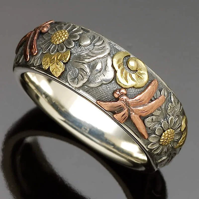 Rose Gold Dragonflies in the Garden Ring