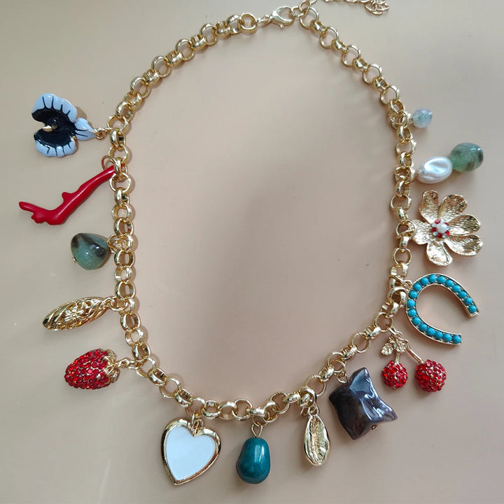 Oriana Charm Necklace and Bracelet Set