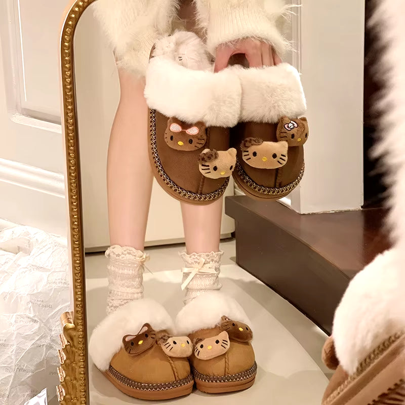 Winter Sisters Cozy Plush Slippers