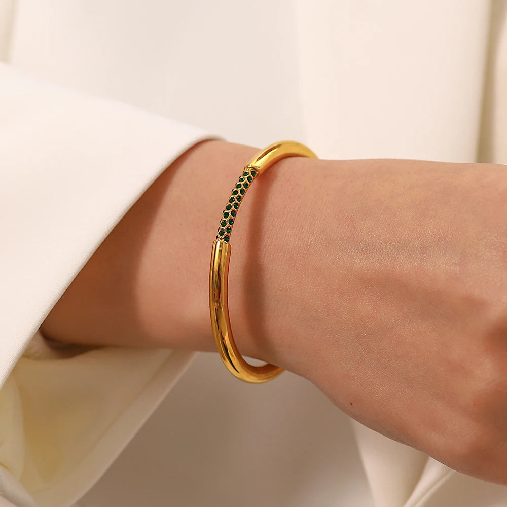 Rosalinda Waterproof Mixed Metal Bangles Bracelet Stack