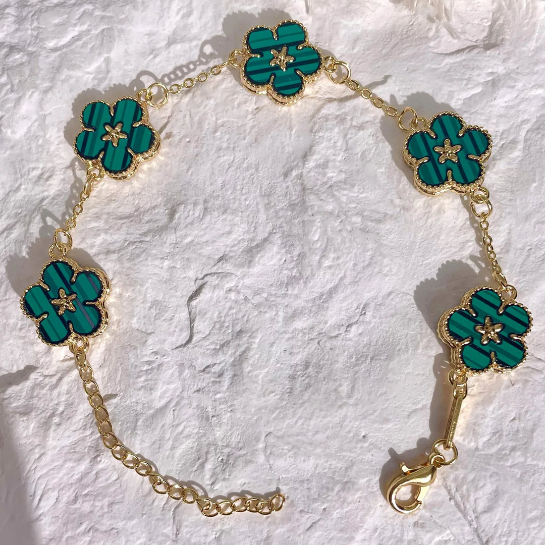 HUANZHI Colorful Butterfly Flower Heart Bracelet for Women Girl Link Chain Adjustable Double Sided Party Charm Jewelry Wholesale