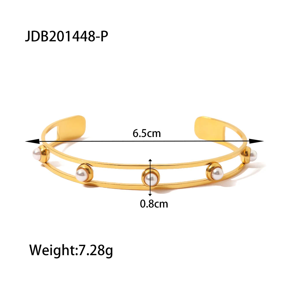 Rosalinda Waterproof Mixed Metal Bangles Bracelet Stack