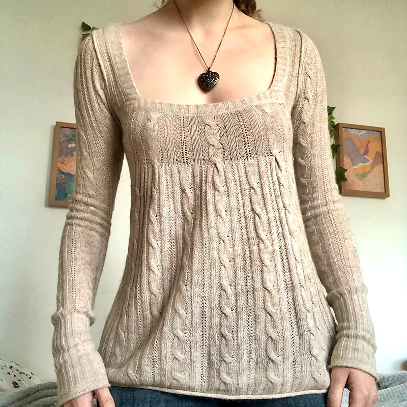 Bianaca Babydoll Cableknit Top