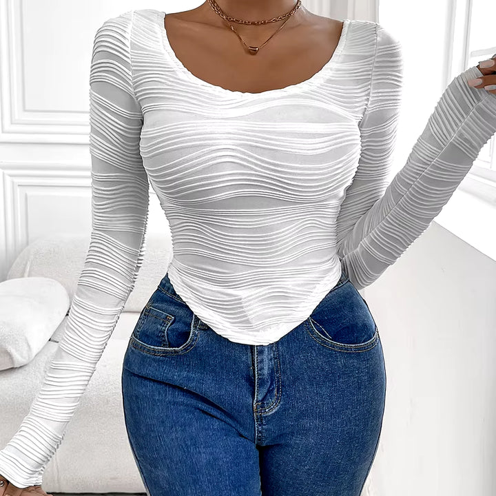 Kaia Textured Knit Full-Length Top